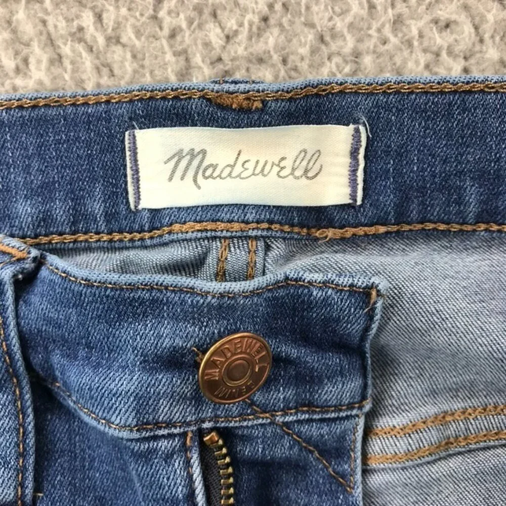 MADEWELL Womens Size 25 Roadtripper Raw Hem High Rise Stretch Skinny Ankle Jeans